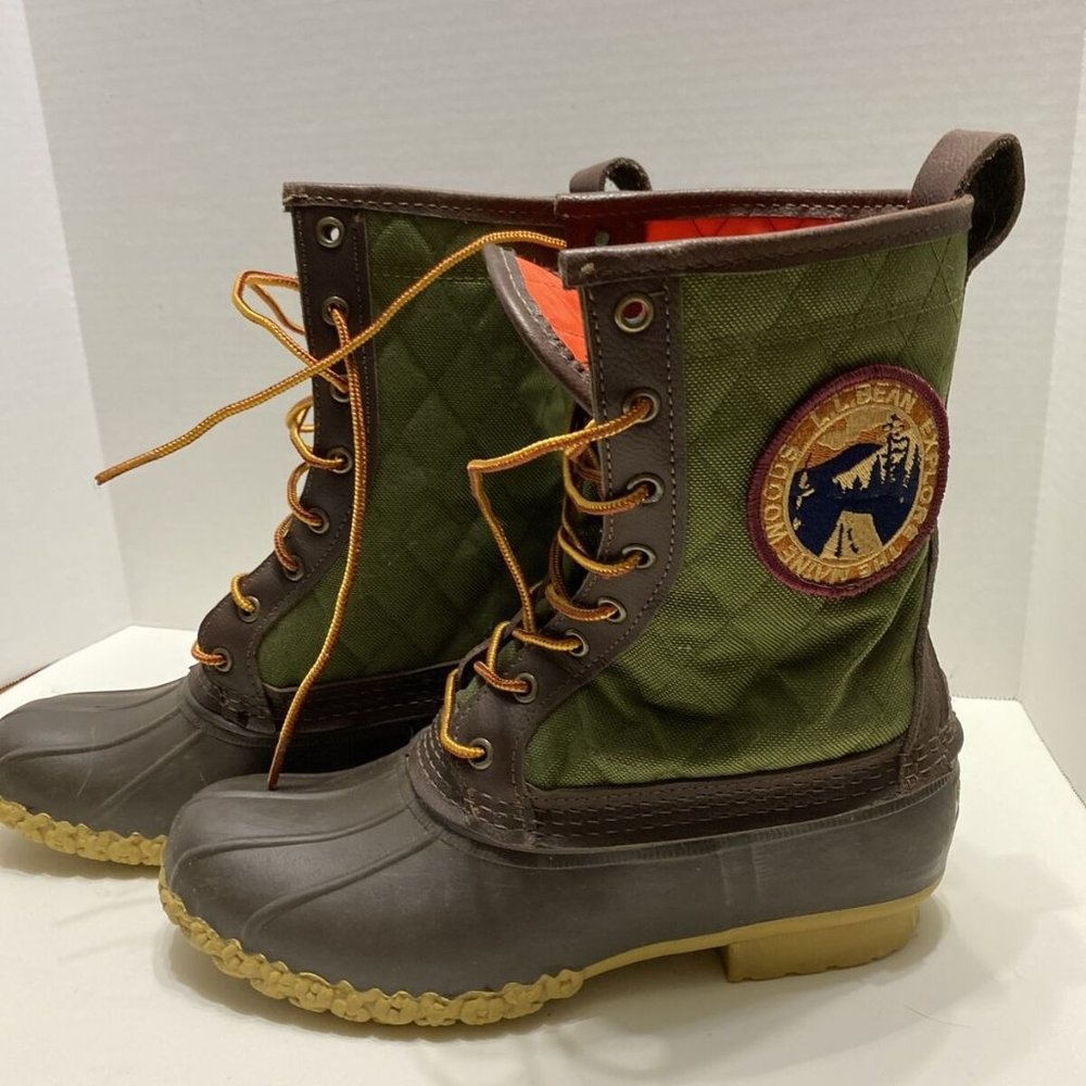 LL Bean Rangely Pac Quilted Patch Duck Boots Maine USA Mens 7 Signature Line
